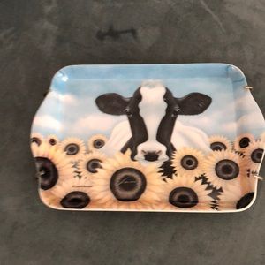 Small tray with cow and sunflowers